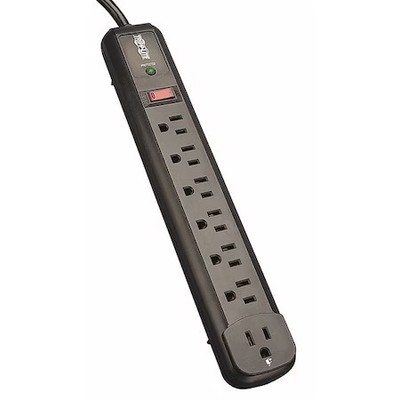 Tripp Lite Tlp74rb Outlet Strip, Surge, Right Angled, 7 5-15R, 5-15P, 4 Ft.,