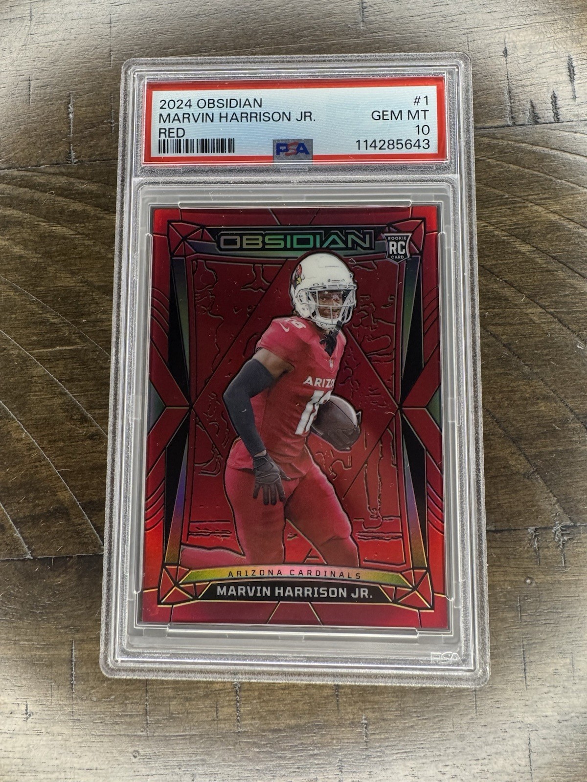 2024 Panini Obsidian Marvin Harrison Jr. #1 Red /49 (RC) PSA 10 POP 1 Cardinals