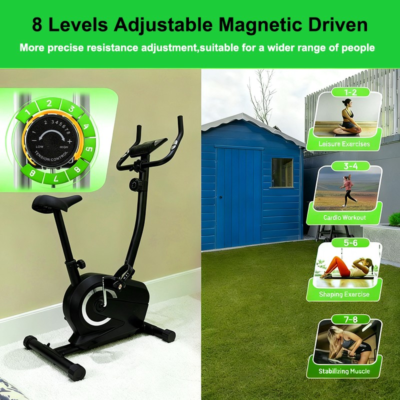 Space-Saving Exercise Bike Silent Magnetic Upright - Indoor Home Pedal Exercise