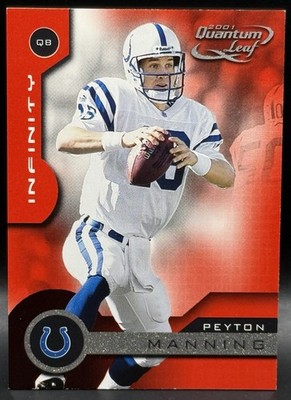 2001 Quantum Leaf Infinity Red Peyton Manning JSY#'d 18/50 NM 81 RARE Colts HOF