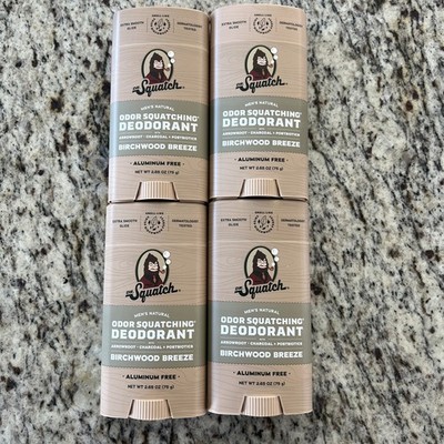 Dr SQUATCH Deodorant BIRCHWOOD BREEZE Four Pack!!
