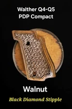 Walther Q-Series Wood Grips One Part "Basics" for Q4, Q5, & PDP Compact +OPTIONS