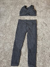 Seamless Workout Set Women  s Sports Bra  High Waisted Leggings Gray