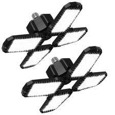 2 Pack LED Garage Light, 150W 15000LM 6500K Shop 150W-2PACK, Black