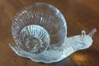 Vintage  Fenton Clear Glass Snail Figurine Paperweight 4"