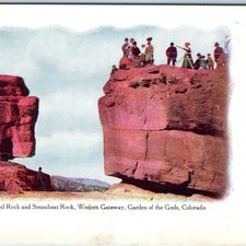 c1910s Colorado Springs, CO Garden of Gods Balanced Rock Postcard Embossed A84