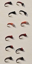 Fly fishing flies (nymphs- scuds) 12 midges size 24 - Great for trout