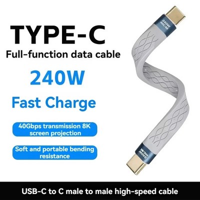 Typ-C zu USB-C Kabel 240W 40 Gbits Daten Video Laden flach