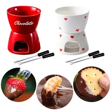 Fondue Pot Set Tealight Heated Melting Pot Small Wax Melt Melting Mug Chocolate