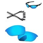 Grey Rubber Kit+Ice Blue Polarized Replacement Lenses For-Oakley Half Jacket 2.0