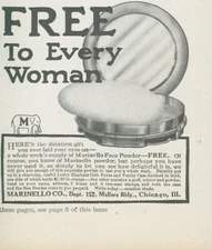 1915 Marinello Face Powder Compact Elephant Chicago Vintage Print Ad CO1