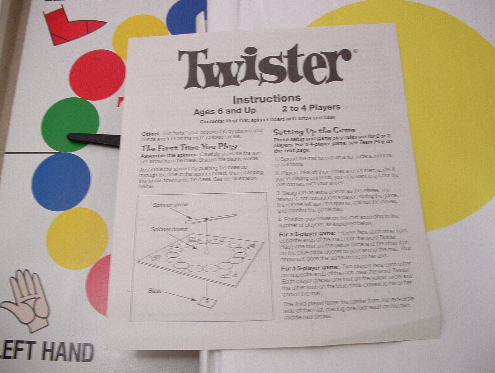 Vintage Twister Game Classic Group Complete 1986 