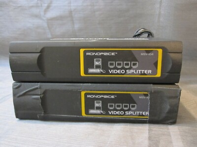 LOT 2 Monoprice VGA Splitter MSV-104 Supports 2048 x 1538 1 in - 4 Out w Power