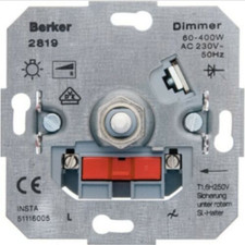  Berker Drehdimmer 2819 60-400W  281901 Phasenanschnitt Dreh Dimmer 230V Halogen