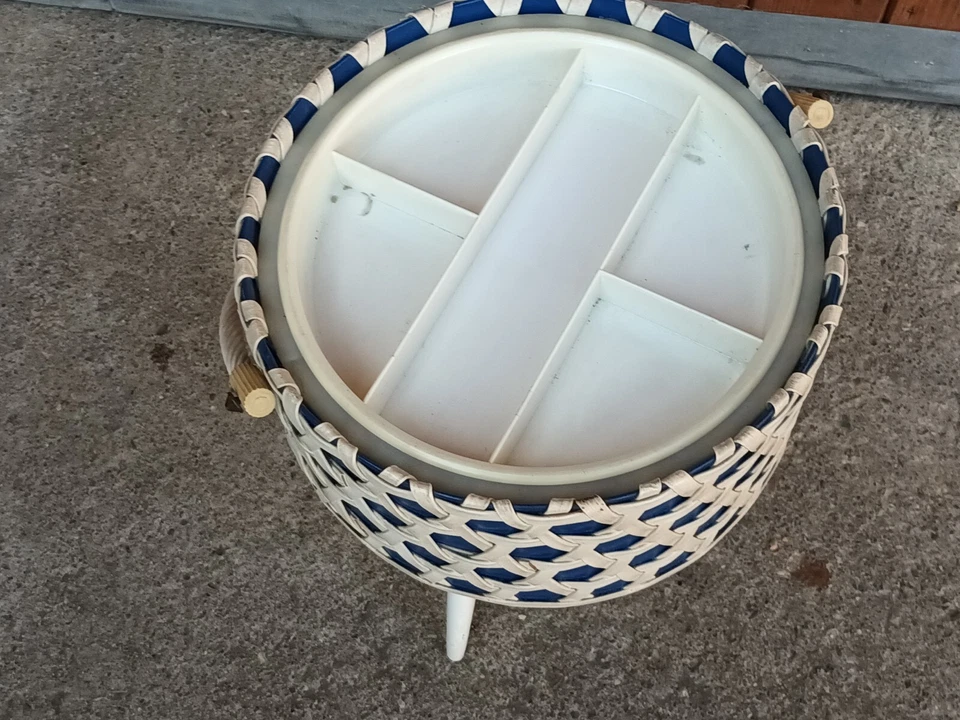 Nähkorb Wollkorb Körbchen Nähkörbchen Wolle Korb Nähkasten 70er Mid Century 70s - Bild 4 von 4