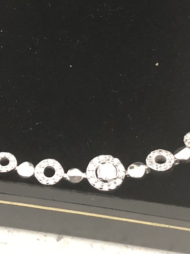 Fine Jewelry sterling silver Braclet With 5 Circle Love Zirconia Stones Up 8.5” - Picture 5 of 5