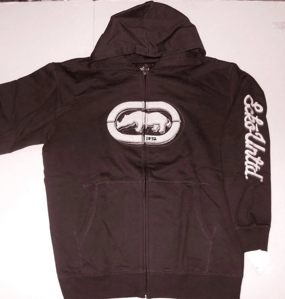 ECKO UNLTD FRONT ZIPPED HOODED SWEATSHIRT BOYS SIZE X-LARGE BROWN NWT - Image 2 of 2