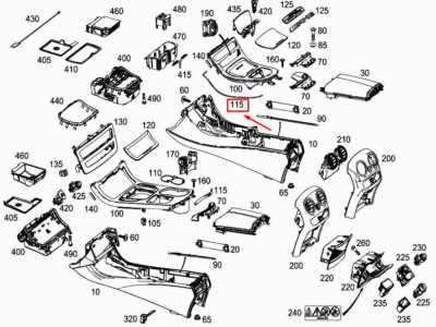 New MERCEDES-BENZ E W213 Right Cup Holder Optical Fiber A2138252410