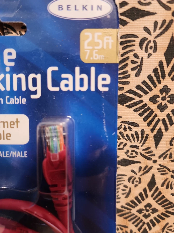 Belkin A3L850-25-RED-S RJ45 CAT5e FastCat5e Network Cable Male/Male Red 25ft NIP - Image 2 of 4