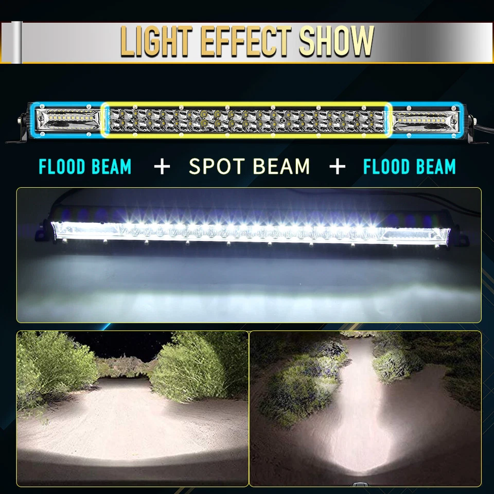 dual Rows 52" inch LED Work Light Bar Flood Spot Combo Driving Offroad SUV + 4" - Image 3 of 4