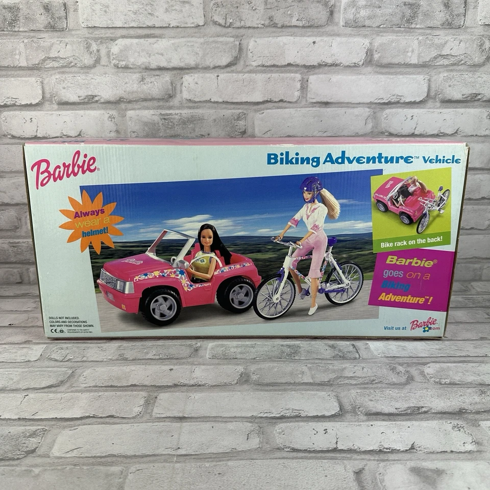 Mattel Barbie Ciclismo Aventura Vehículo Jeep Bicicleta con Estante Nuevo En Caja 2002 Foto 3 de 4