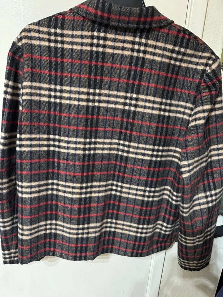 Chaqueta de lana a cuadros Evan Picone vintage: roja, beige, negra para mujer talla 14 frontal a presión Foto 2 de 4