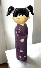 Japanese Koeshi doll figurine, hand painted ceramic Geisha lady, 23cm high, used
