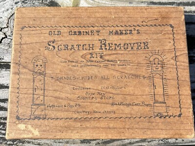 Old Cabinet Maker's Scratch Remover Vintage Box Cape May NJ Country Store Empty