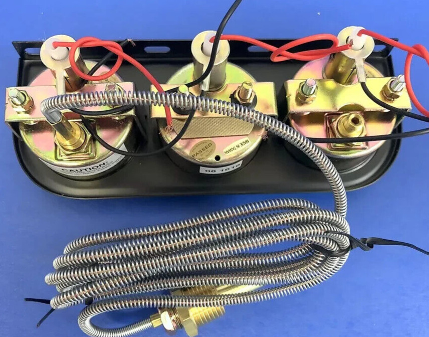 Auto Meter Gauge Set 2327  Auto Gage Water Temp/Volts/Oil Pres White, Mechanical