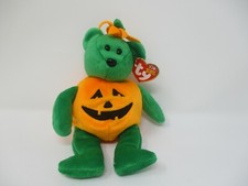 Ty Beanie Baby Tricky Halloween Pumpkin Bear With Tag 2003 Plush 9 inches tall