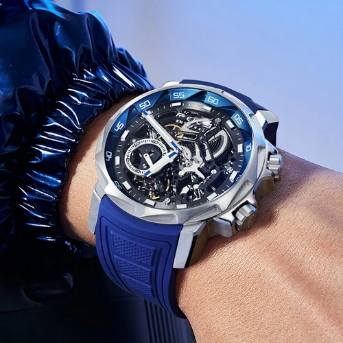 Men's Automatic Mechanical Watches Sapphire Crystal Skeleton Waterproof Luminous