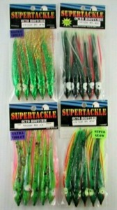 20 Pieuvres Supertackle Octo 4¾" - UV Et Couleurs Flash - Pour Pêche En Mer (bar, Thon, Morue...)