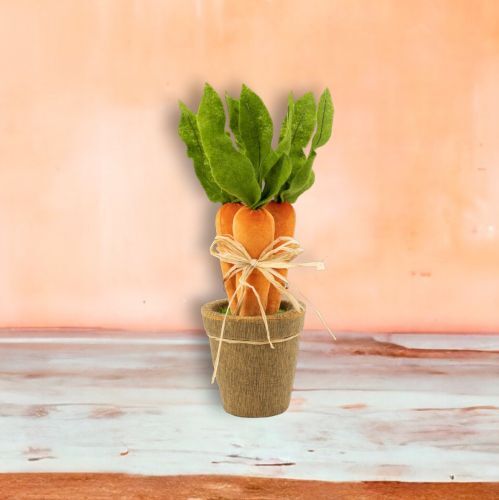 16" Orange Carrots In Pot Easter Decor *SHIPS WITHIN 10 DAYS* NEW 2025 - Picture 1 of 1