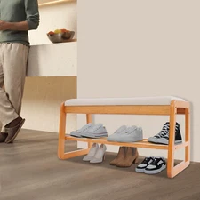 Shoe Bench with Cushion, Shoe Storage Bench, Shoe Storage Bench for Entryway