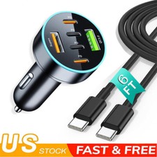 120W Fast Charging Car Charger 6 Port Adapter For Motorola Moto G Stylus 5G 2024