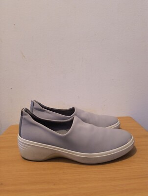Ecco Shoes Womens 8.5 Soft 7 Casual Loafer Sneakers Wedge Comfort Blue Slip On