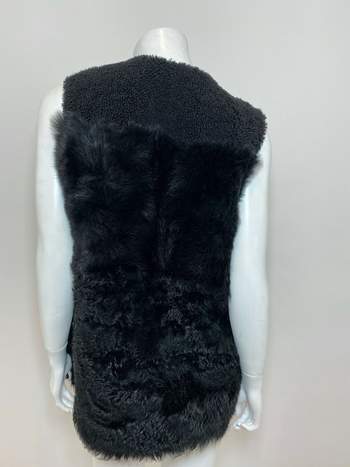 Theory Reversible Shearling Patchwork Vest in Bla… - image 6