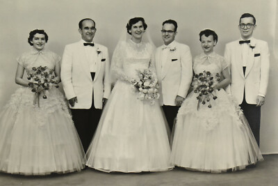 Vintage 1950s Group Wedding Portrait 