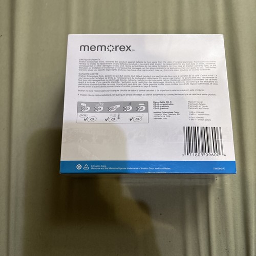 Memorex Music CD-R Cool Colors 10pk 40X 700MB 80 Min Recordable New Unsealed - Picture 2 of 3