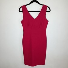 Calvin Klein Womens Sleeveless V Neck Pink Bodycon Dress Size 6