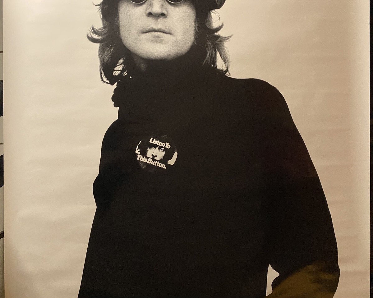 John Lennon Giant Size 40x55 inch 1998 poster Of A 1974 Bob Gruen