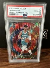 LaMelo Ball,2020-21 Panini Select - Select Numbers Red #1 (RC) PSA 10 Low Pop!