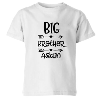 Big Brother And Sister Again Kinder T-Shirt Geschwister Familie passend Junge Mädchen Tee