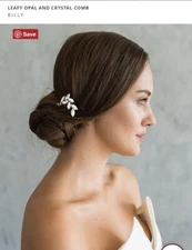 Leafy Opal and Crystal Comb