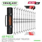 22pc Combination Ratcheting Wrench Set Metric MM Standard SAE Free Of 26 Hex Key