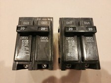 2 NEW Eaton BR220 20Amp 2 Pole Standard Trip Circuit Breaker Cutler Hammer 2pc