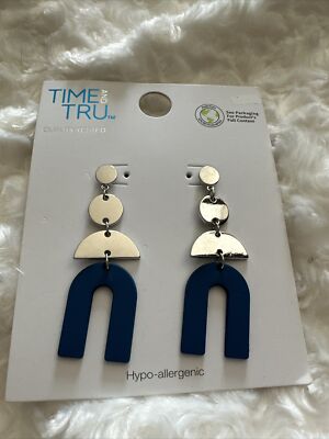 Time and Tru drop dangle blue earrings