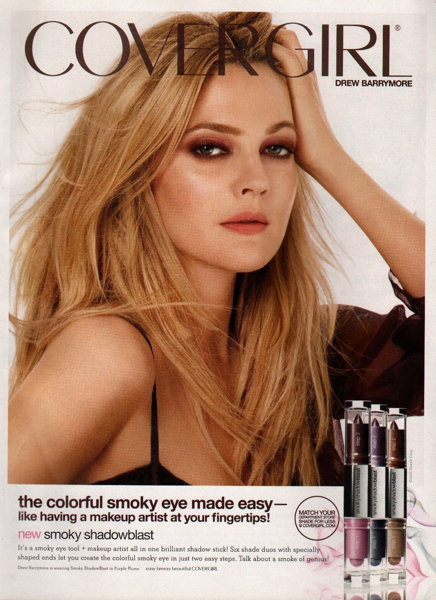 2010 Print ad Covergirl Shadow Stick actress Drew Barrymore photo 05/03/23 