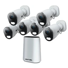 Night Owl 8 Channel 6 Camera Indoor Outdoor Plug-In WiFi IP 4K 64GB Security Kit