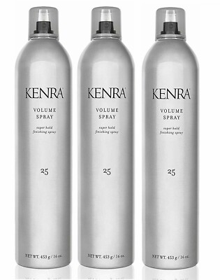 Kenra Volume Spray #25  16Oz  Pack of 3 Super Hold Finishing Spray -50% VOC